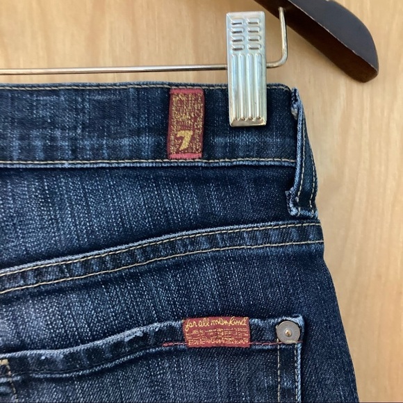 𝅺7 FOR ALL MANKIND Sz 29 Relaxed Distressed  Hem Button Fly Jeans - Picture 5 of 9